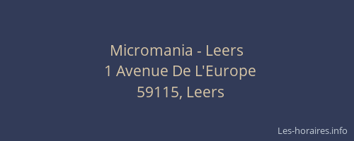 Micromania - Leers