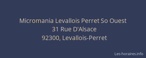 Micromania Levallois Perret So Ouest