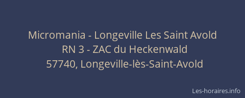 Micromania - Longeville Les Saint Avold