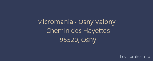 Micromania - Osny Valony