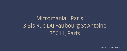 Micromania - Paris 11