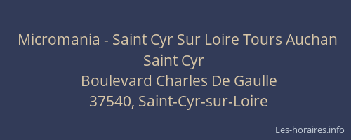 Micromania - Saint Cyr Sur Loire Tours Auchan Saint Cyr