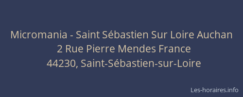 Micromania - Saint Sébastien Sur Loire Auchan