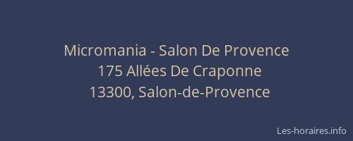 Micromania - Salon De Provence