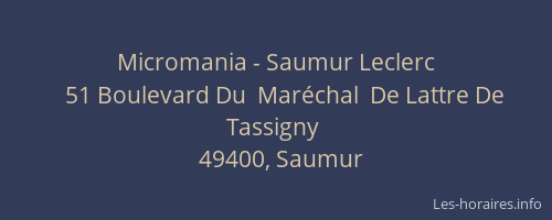 Micromania - Saumur Leclerc