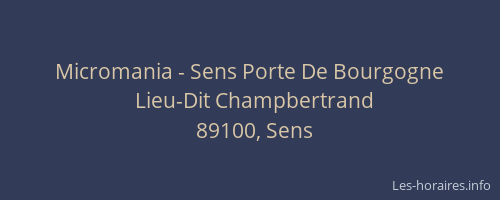 Micromania - Sens Porte De Bourgogne