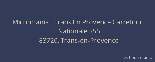 Micromania - Trans En Provence Carrefour