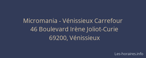 Micromania - Vénissieux Carrefour
