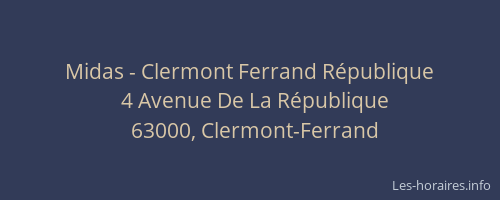 Midas - Clermont Ferrand République