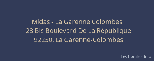 Midas - La Garenne Colombes