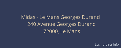 Midas - Le Mans Georges Durand
