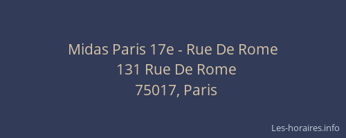 Midas Paris 17e - Rue De Rome