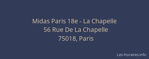 Midas Paris 18e - La Chapelle