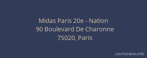 Midas Paris 20e - Nation