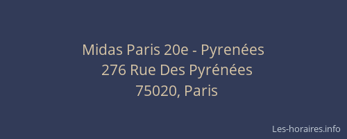 Midas Paris 20e - Pyrenées
