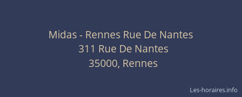Midas - Rennes Rue De Nantes