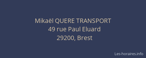 Mikaël QUERE TRANSPORT
