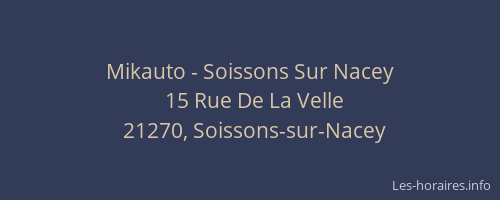 Mikauto - Soissons Sur Nacey