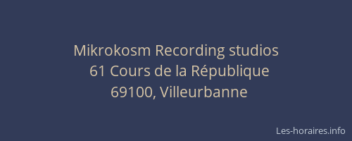 Mikrokosm Recording studios