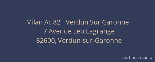 Milan Ac 82 - Verdun Sur Garonne