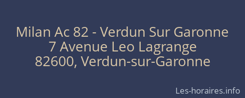 Milan Ac 82 - Verdun Sur Garonne