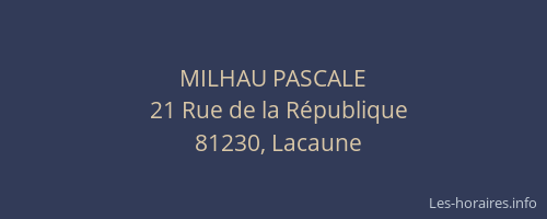 MILHAU PASCALE