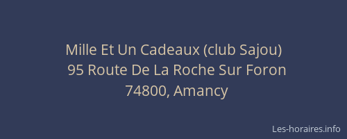 Mille Et Un Cadeaux (club Sajou)