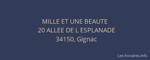MILLE ET UNE BEAUTE