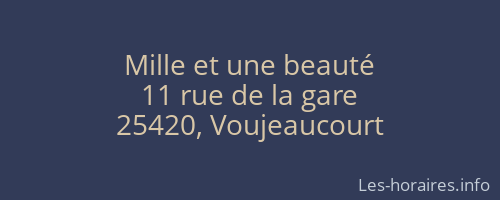 Mille et une beauté
