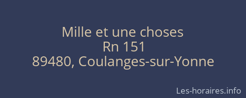 Mille et une choses