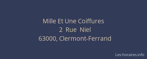 Mille Et Une Coiffures