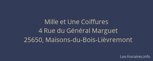 Mille et Une Coiffures