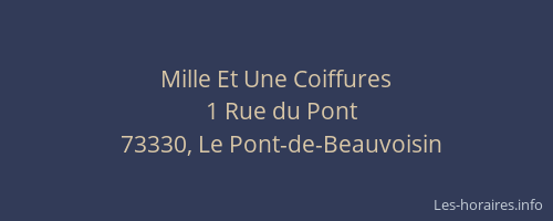 Mille Et Une Coiffures