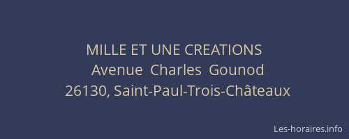 MILLE ET UNE CREATIONS