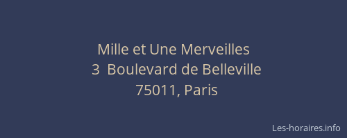 Mille et Une Merveilles