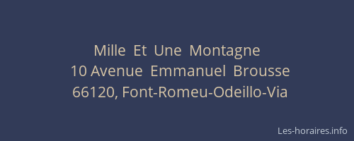 Mille  Et  Une  Montagne