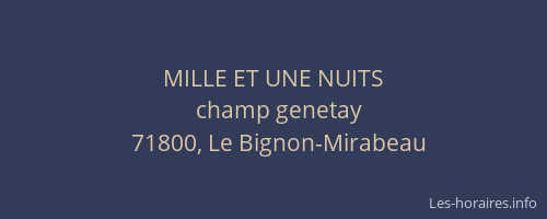 MILLE ET UNE NUITS