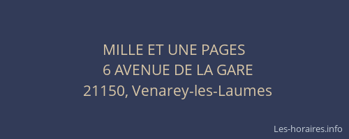 MILLE ET UNE PAGES
