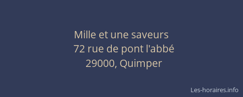 Mille et une saveurs