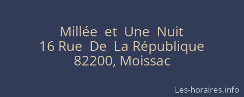 Millée  et  Une  Nuit