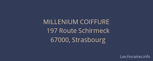 MILLENIUM COIFFURE