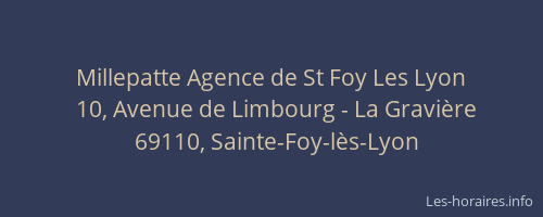 Millepatte Agence de St Foy Les Lyon