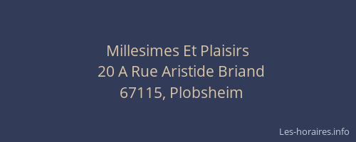 Millesimes Et Plaisirs