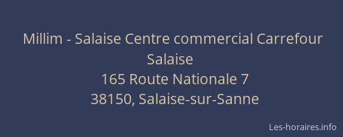 Millim - Salaise Centre commercial Carrefour Salaise
