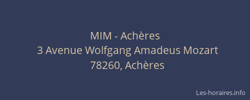 MIM - Ach&egrave;res