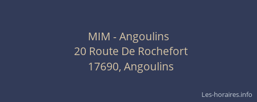 MIM - Angoulins