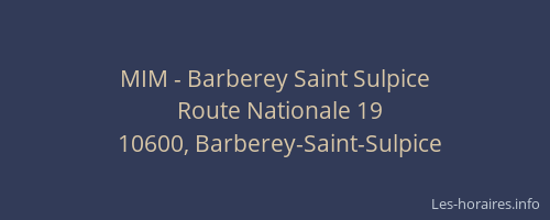 MIM - Barberey Saint Sulpice