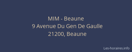 MIM - Beaune