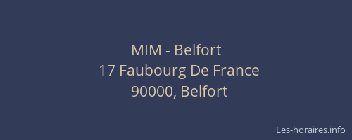 MIM - Belfort