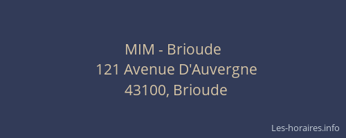 MIM - Brioude
